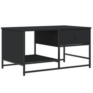 vidaXL Klubska mizica črna 85,5x51x45 cm inženirski les