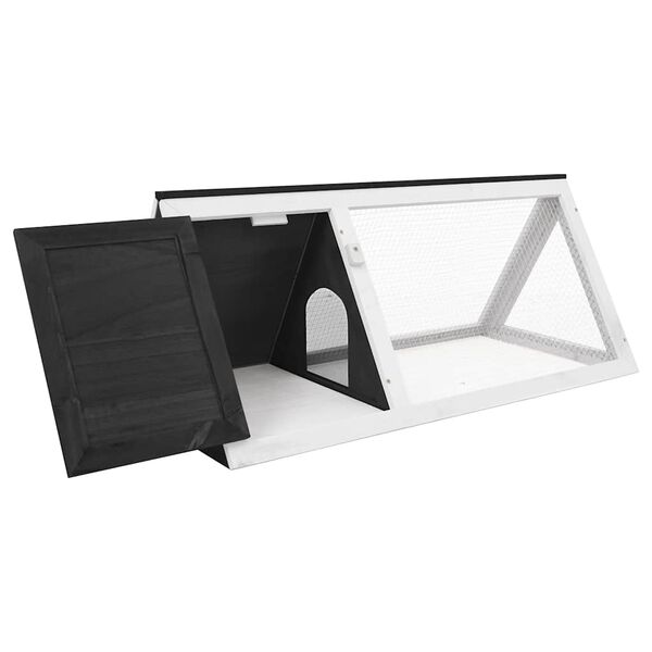 vidaXL Kletka za male živali in zajčke siva iz lesa