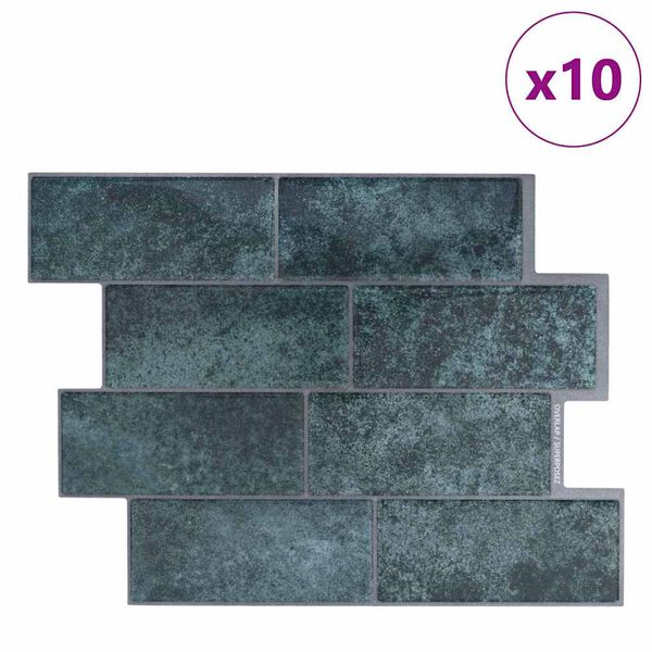 vidaXL Podhodna ploščica 10 pcs Modro zelen 29.4 x 21.4 cm