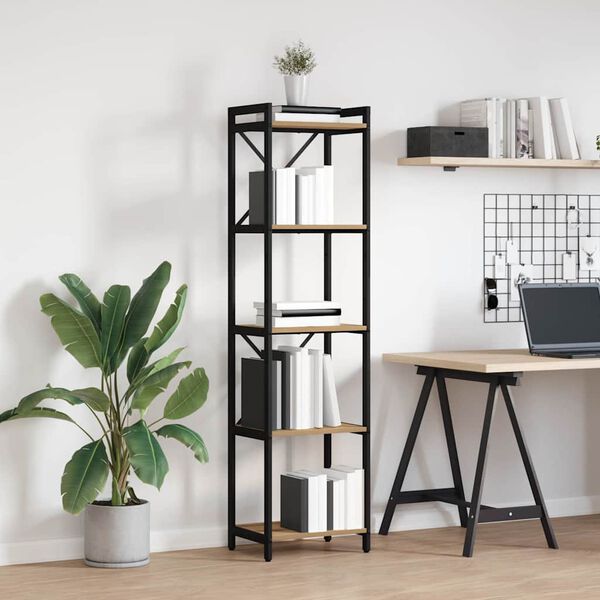 vidaXL Knjižna polica Umetni hrast 40 x 30 x 155 cm Konstruiran les