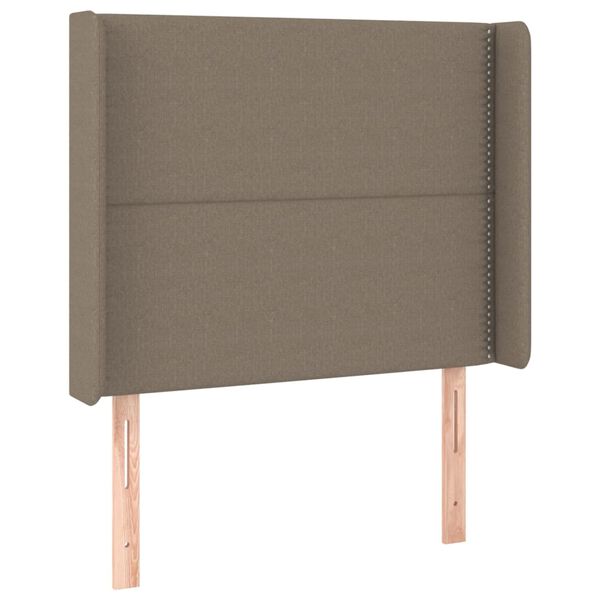 vidaXL Vzglavje z u&scaron;esi taupe 103x16x118/128 cm blago