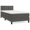 vidaXL Box spring postelja z vzmetnico temno siva 90x200 cm žamet