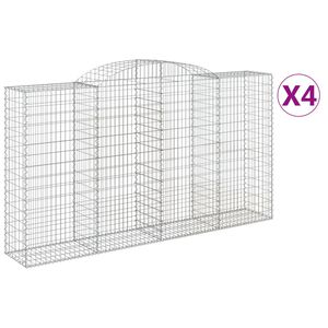 vidaXL Obokane gabion ko&scaron;are 4 kosi 300x50x160/180 cm pocinkano železo