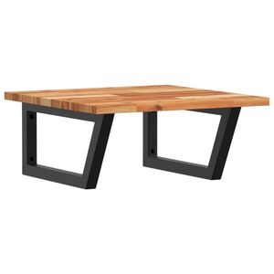 vidaXL Stenska polica za umivalnik jeklo in trden akacijev les