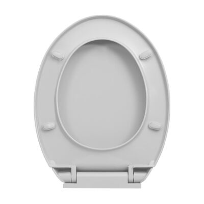 vidaXL WC deska s počasnim zapiranjem hitro nameščanje svetlo siva
