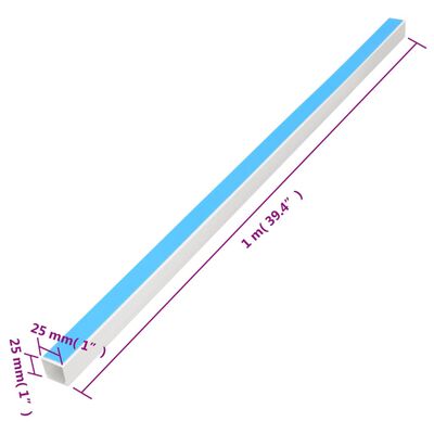 vidaXL Kabelska cev samolepilna 25x25 mm 10 m PVC
