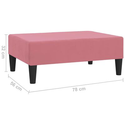 vidaXL Stolček za noge roza 78x56x32 cm žamet