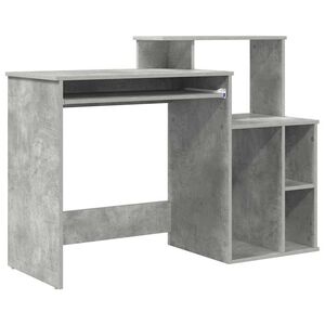 vidaXL Miza Betonsko siva 120,5 x 44 x 88,5 cm Inženirski les