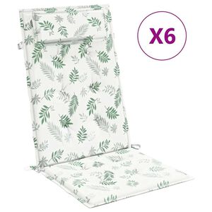 vidaXL Blazine za stole 6 kosov vzorec listov oxford tkanina