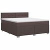 vidaXL Postelja boxspring z vzmetnico Temno rjava 160 x 200 cm Blago