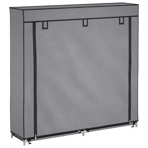 vidaXL Omarica za čevlje s pokrivalom blago 115x28x110 cm siva