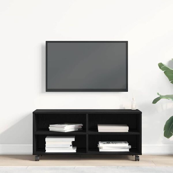 vidaXL TV omarica Črna 90 x 35 x 40.5 cm Konstruiran les