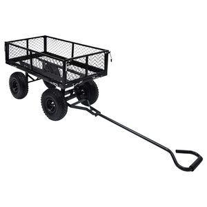 vidaXL Vrtni ročni voziček črn 250 kg