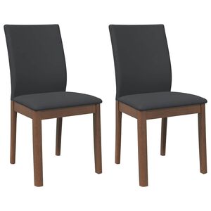 vidaXL Jedilni stoli z blazinami 2 kosa Brown Solid Wood Rubber