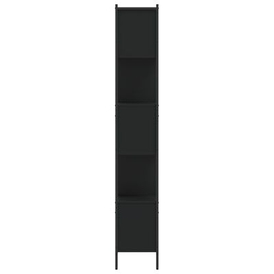 vidaXL Knjižna omara črna 102x28x172 cm inženirski les