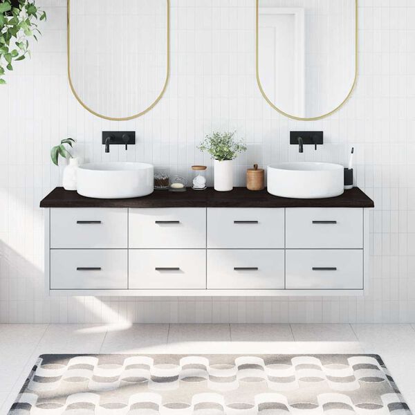 vidaXL Kopalni&scaron;ki pult temno rjav 180x60x(2-4) cm obdelan trden les