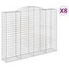vidaXL Obokane gabion ko&scaron;are 8 kosi 300x50x220/240cm pocinkano železo