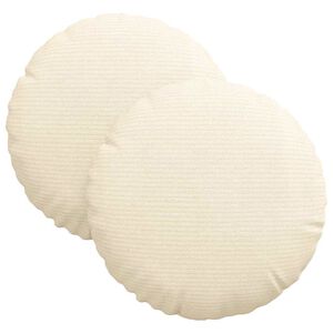 vidaXL Sedežne blazine 2 kos Žametna tkanina krema &Oslash;30 x 13 cm