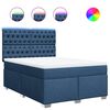 vidaXL Box spring postelja z vzmetnico modra 140x190 cm blago