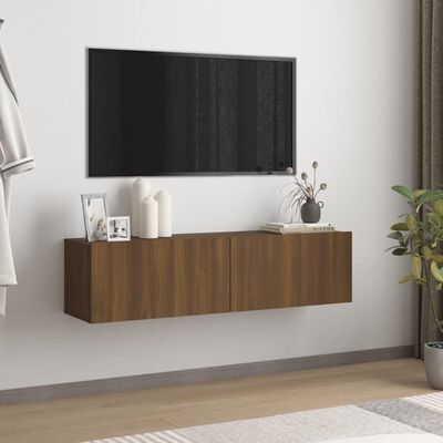 vidaXL Stenska TV omarica rjavi hrast 120x30x30 cm