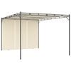 vidaXL Vrtni paviljon s stransko zaveso 4x3x2,25 m krem