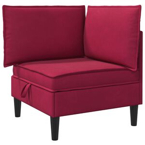 vidaXL Sofa z shranjevanjem Vinorodna rdeča Žamet