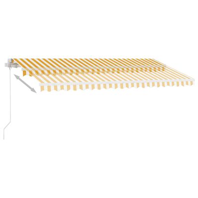 vidaXL Prostostoječa ročno zložljiva tenda 450x350 cm rumena/bela