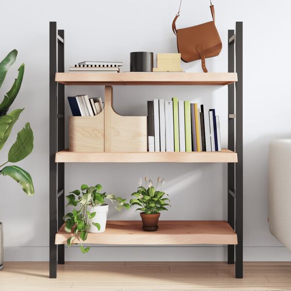 vidaXL Stenska polica 80x40x(2-6) cm neobdelana trdna hrastovina