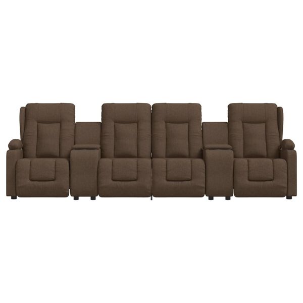 vidaXL Masažni štirised z držali za skodelico rjavo blago