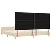 vidaXL Konstrukcija postelje z vzglavjem krema 200 x 200 cm blago