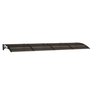 vidaXL Nadstre&scaron;ek za vrata črne barve 350 x 100 cm polikarbonat