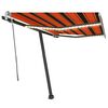 vidaXL Ročno zložljiva tenda z LED lučkami 300x250 cm oranžna in rjava