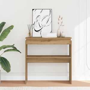 vidaXL Konzolna mizica artisan hrast 80x30x80 cm inženirski les