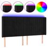 vidaXL LED posteljno vzglavje črno 183x16x118/128 cm žamet