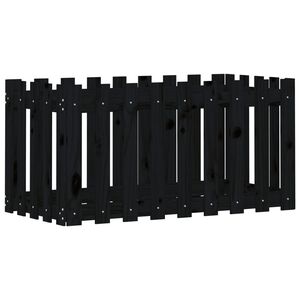vidaXL Vrtna visoka greda z ograjico bela 100x50x50 cm trdna borovina
