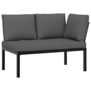 vidaXL Vrtna klop z blazinami črn aluminij