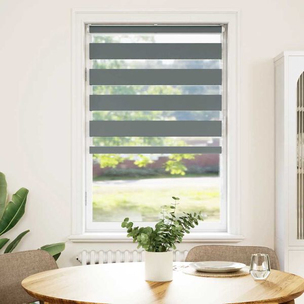 vidaXL Zebra senčilo temno sivo 80x100 cm tkanina &scaron;irina 75,9 cm