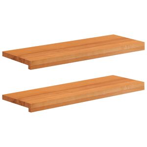vidaXL Stopnice 2 kos 80 x 25 x 2 cm Svetlo rjava Trda bukovina