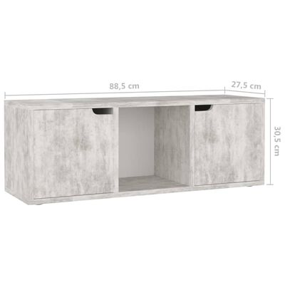 vidaXL TV omarica betonsko siva 88,5x27,5x30,5 cm iverna plošča