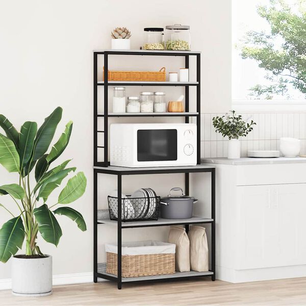 vidaXL Kuhinjska polica Siva Sonoma 80 x 40 x 168 cm Konstruiran les