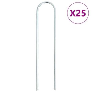 vidaXL Talni klin v obliki črke U 25 kosov 20x3,5 cm pocinkano jeklo