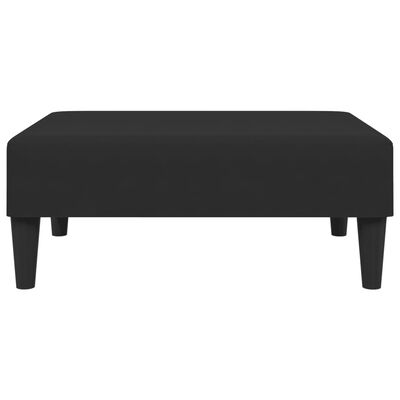 vidaXL Kavč dvosed z ležiščem in stolčkom za noge črn žamet