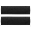vidaXL Kavč dvosed z okrasnimi blazinami črn 140 cm žamet