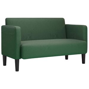 vidaXL Loveseat kavč temno zelena 109 cm velur tkanina