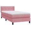 vidaXL Box Spring postelja z vzmetnico Pink 100x220 cm Velvet