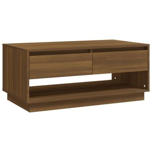 vidaXL Klubska mizica rjavi hrast 102,5x55x44 cm iverna plo&scaron;ča