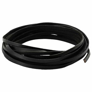 vidaXL Usnjeni trak 1 Črna 500 x 0,3 cm Usnje