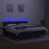 vidaXL Box spring postelja z vzmetnico LED črna 160x200 cm blago