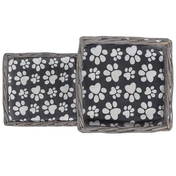 vidaXL Mačja hi&scaron;ica/postelja/grad/praskalnik iz vrbe z blazino