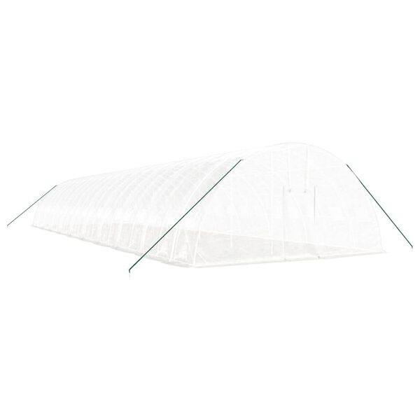 vidaXL Rastlinjak z jeklenim okvirjem bel 120 m&sup2; 20x6x2,85 m